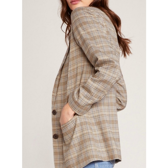 BB Dakota Heather's Plaid Boyfriend Blazer - XS - Picture 11 of 11